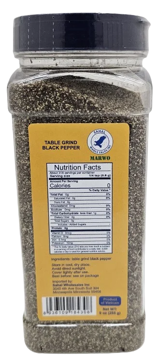 Marwo Spices Black Pepper Ground, 9oz